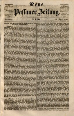 Neue Passauer Zeitung (Passauer Zeitung) Samstag 21. April 1849