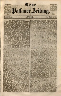 Neue Passauer Zeitung (Passauer Zeitung) Donnerstag 26. April 1849