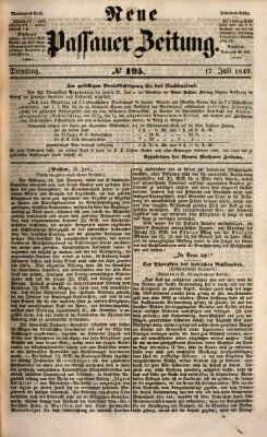 Neue Passauer Zeitung (Passauer Zeitung) Dienstag 17. Juli 1849