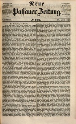 Neue Passauer Zeitung (Passauer Zeitung) Mittwoch 18. Juli 1849