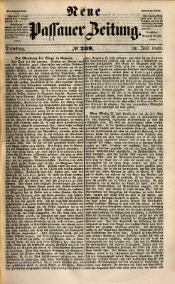 Neue Passauer Zeitung (Passauer Zeitung) Dienstag 31. Juli 1849