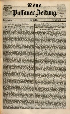 Neue Passauer Zeitung (Passauer Zeitung) Donnerstag 9. August 1849