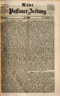 Neue Passauer Zeitung (Passauer Zeitung) Samstag 18. August 1849