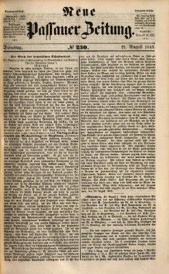 Neue Passauer Zeitung (Passauer Zeitung) Dienstag 21. August 1849