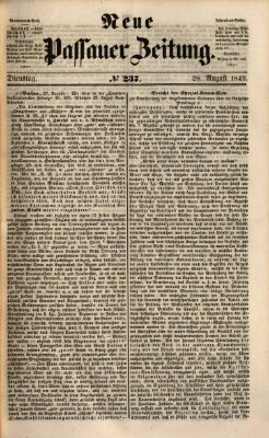 Neue Passauer Zeitung (Passauer Zeitung) Dienstag 28. August 1849