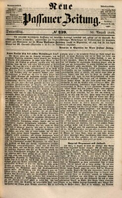 Neue Passauer Zeitung (Passauer Zeitung) Donnerstag 30. August 1849
