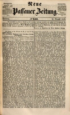 Neue Passauer Zeitung (Passauer Zeitung) Freitag 31. August 1849