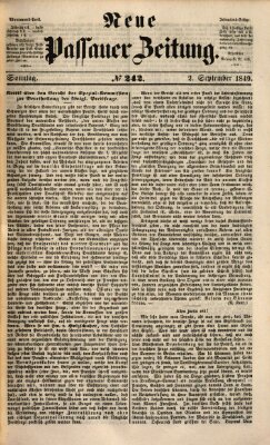 Neue Passauer Zeitung (Passauer Zeitung) Sonntag 2. September 1849