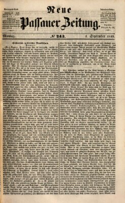 Neue Passauer Zeitung (Passauer Zeitung) Montag 3. September 1849