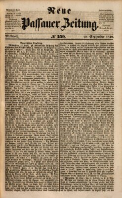 Neue Passauer Zeitung (Passauer Zeitung) Mittwoch 19. September 1849