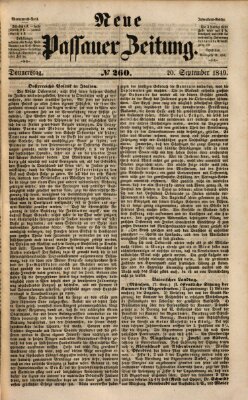 Neue Passauer Zeitung (Passauer Zeitung) Donnerstag 20. September 1849