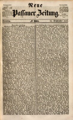 Neue Passauer Zeitung (Passauer Zeitung) Dienstag 25. September 1849