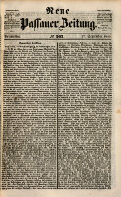 Neue Passauer Zeitung (Passauer Zeitung) Donnerstag 27. September 1849