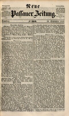 Neue Passauer Zeitung (Passauer Zeitung) Samstag 29. September 1849