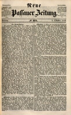 Neue Passauer Zeitung (Passauer Zeitung) Freitag 5. Oktober 1849