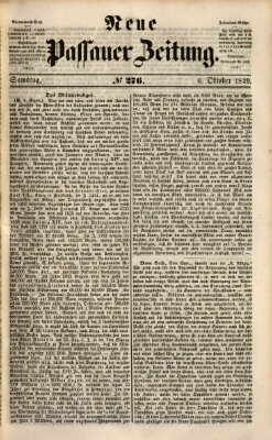 Neue Passauer Zeitung (Passauer Zeitung) Samstag 6. Oktober 1849