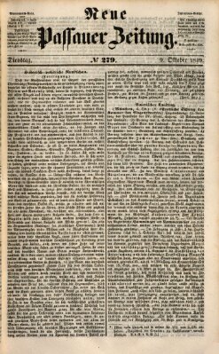 Neue Passauer Zeitung (Passauer Zeitung) Dienstag 9. Oktober 1849