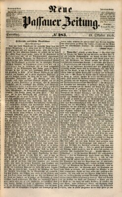 Neue Passauer Zeitung (Passauer Zeitung) Samstag 13. Oktober 1849