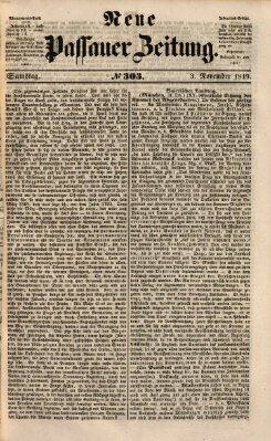 Neue Passauer Zeitung (Passauer Zeitung) Samstag 3. November 1849