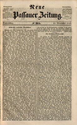 Neue Passauer Zeitung (Passauer Zeitung) Donnerstag 15. November 1849