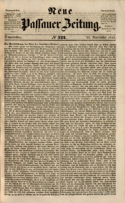 Neue Passauer Zeitung (Passauer Zeitung) Donnerstag 22. November 1849