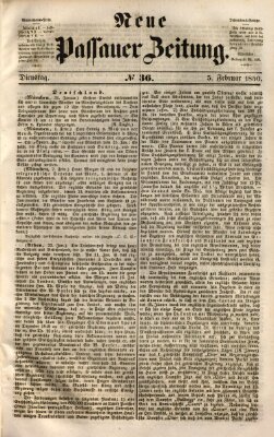 Neue Passauer Zeitung (Passauer Zeitung) Dienstag 5. Februar 1850