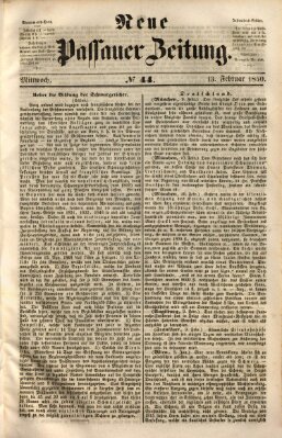 Neue Passauer Zeitung (Passauer Zeitung) Mittwoch 13. Februar 1850