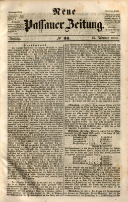 Neue Passauer Zeitung (Passauer Zeitung) Freitag 15. Februar 1850