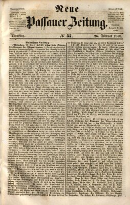 Neue Passauer Zeitung (Passauer Zeitung) Dienstag 26. Februar 1850