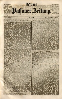 Neue Passauer Zeitung (Passauer Zeitung) Mittwoch 27. Februar 1850