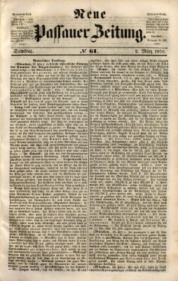 Neue Passauer Zeitung (Passauer Zeitung) Samstag 2. März 1850