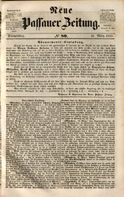 Neue Passauer Zeitung (Passauer Zeitung) Donnerstag 21. März 1850