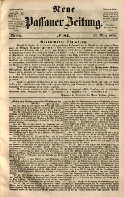 Neue Passauer Zeitung (Passauer Zeitung) Montag 25. März 1850