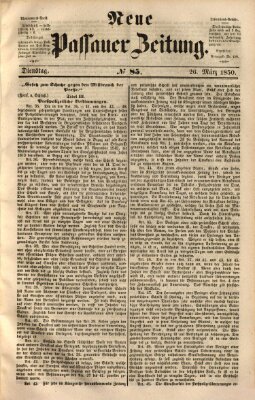 Neue Passauer Zeitung (Passauer Zeitung) Dienstag 26. März 1850