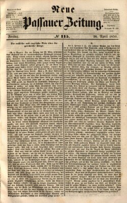 Neue Passauer Zeitung (Passauer Zeitung) Freitag 26. April 1850