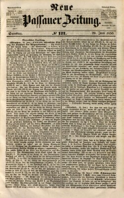 Neue Passauer Zeitung (Passauer Zeitung) Samstag 29. Juni 1850