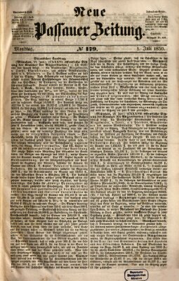 Neue Passauer Zeitung (Passauer Zeitung) Montag 1. Juli 1850