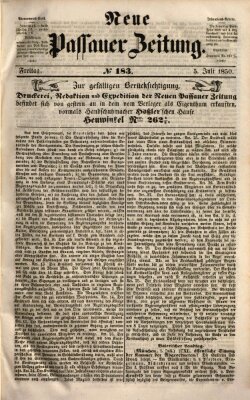 Neue Passauer Zeitung (Passauer Zeitung) Freitag 5. Juli 1850