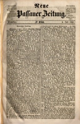 Neue Passauer Zeitung (Passauer Zeitung) Samstag 6. Juli 1850