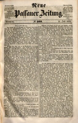 Neue Passauer Zeitung (Passauer Zeitung) Mittwoch 31. Juli 1850