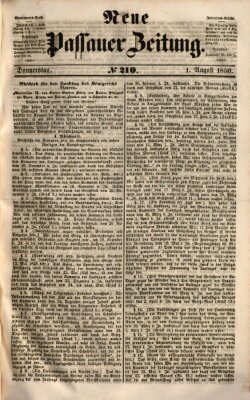 Neue Passauer Zeitung (Passauer Zeitung) Donnerstag 1. August 1850