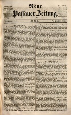 Neue Passauer Zeitung (Passauer Zeitung) Mittwoch 7. August 1850