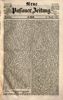 Neue Passauer Zeitung (Passauer Zeitung) Samstag 10. August 1850