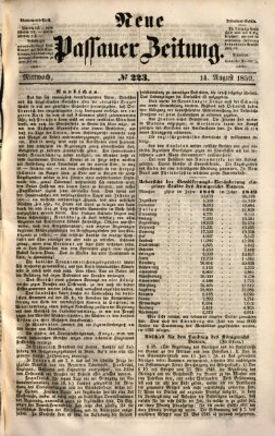 Neue Passauer Zeitung (Passauer Zeitung) Mittwoch 14. August 1850