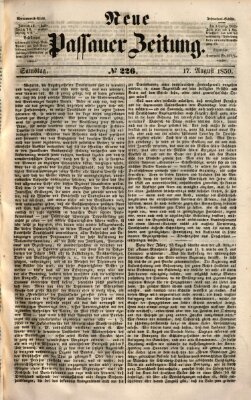 Neue Passauer Zeitung (Passauer Zeitung) Samstag 17. August 1850