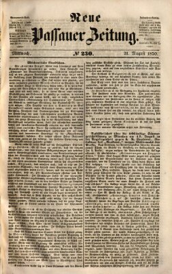 Neue Passauer Zeitung (Passauer Zeitung) Mittwoch 21. August 1850