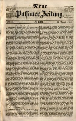 Neue Passauer Zeitung (Passauer Zeitung) Freitag 23. August 1850