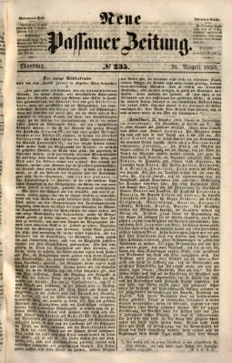 Neue Passauer Zeitung (Passauer Zeitung) Montag 26. August 1850