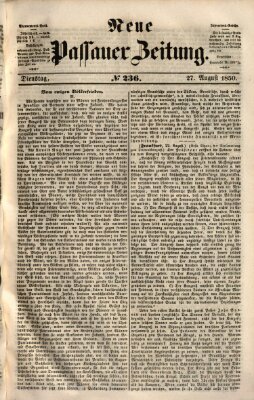 Neue Passauer Zeitung (Passauer Zeitung) Dienstag 27. August 1850