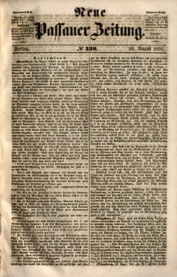 Neue Passauer Zeitung (Passauer Zeitung) Freitag 30. August 1850